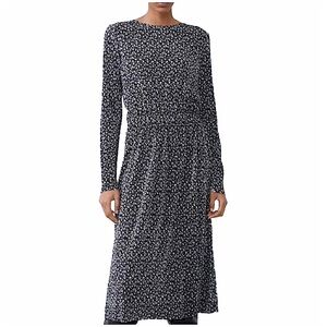 Zara Ditsy Floral Midi Pleated Dress